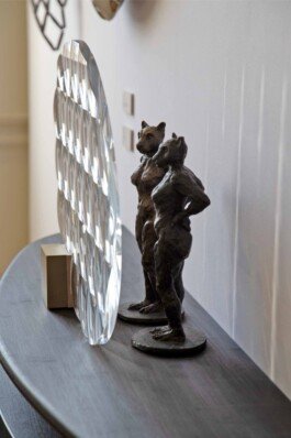 Bronze sculpture gatekeepers chloe valorso lion woman 