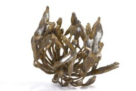 Bronze sculpture flower chloe valorso 