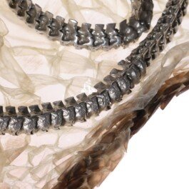 Snake necklace in silver by Chloe Valorso snake bones and silver and gold Details