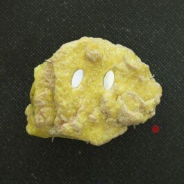 Smiley stone sculpture sulfur by Chloe Valorso for the royal college of art