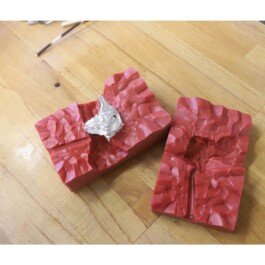 Silicone Mould of a jewellery ring amulet bobcat by Chloe Valorso
