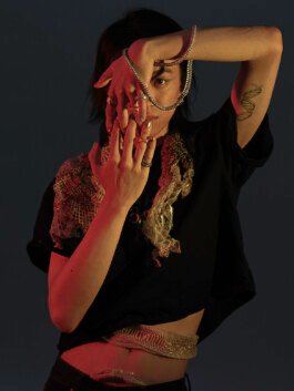 Disco Shamanism shoot - chloe valorso details snake necklace