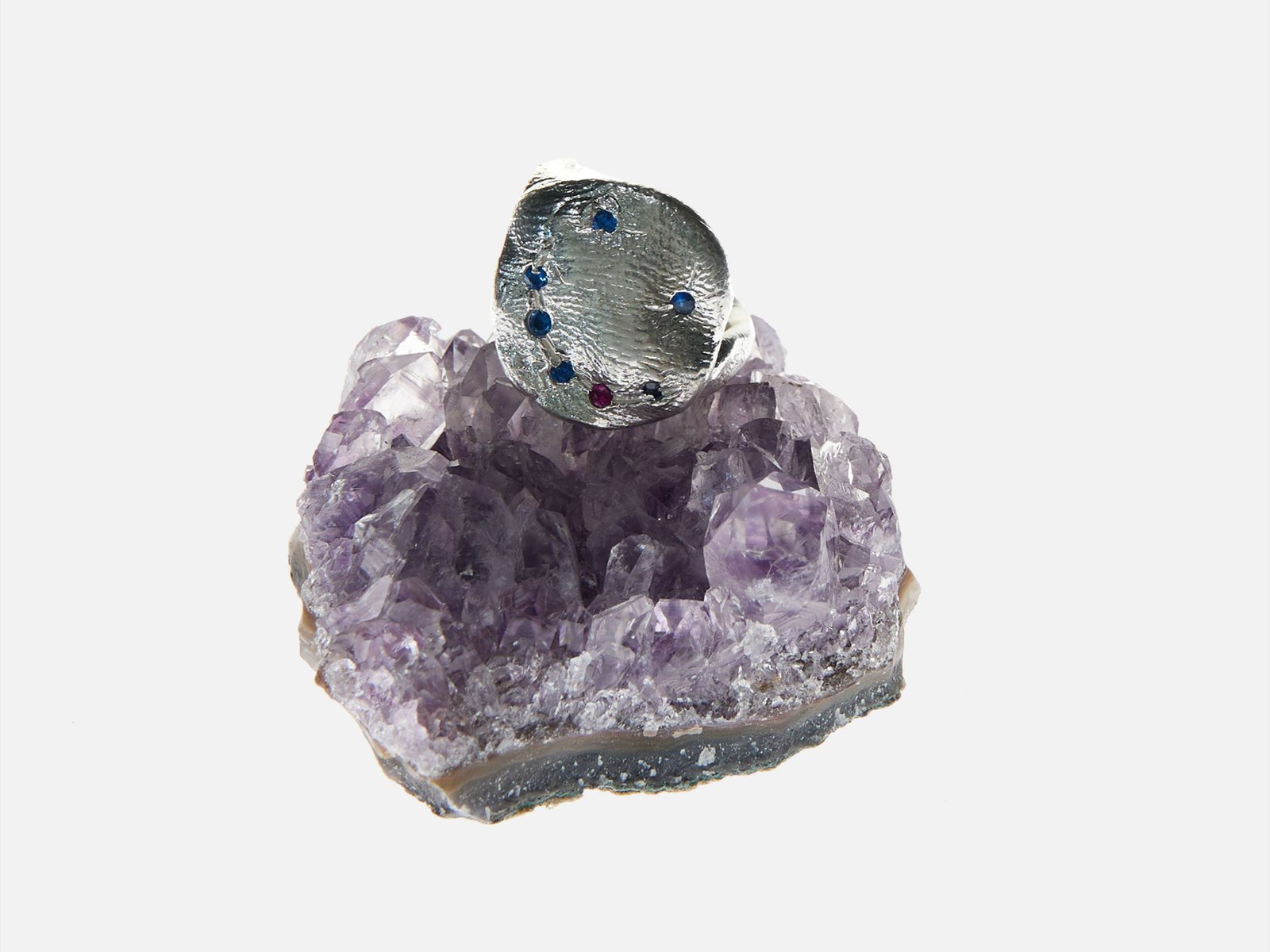 Smile ring silver with stones by Chloe Valorso