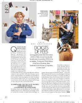 Article Elle magazine Chloe Valorso prix des artisanes 2024 